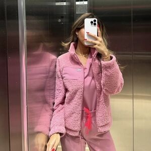 Womens figs chalk pink xxs Catarina scrub top zamora jogger scrub pants